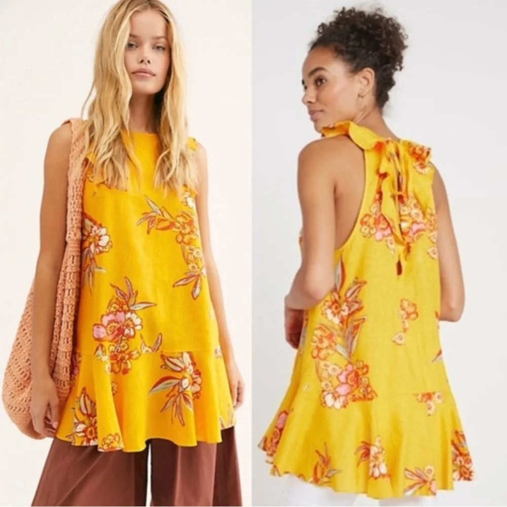 NWT Free People Summer in Tulum Tunic in Sun ray color S